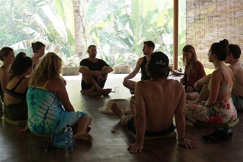 Group meditation in nature